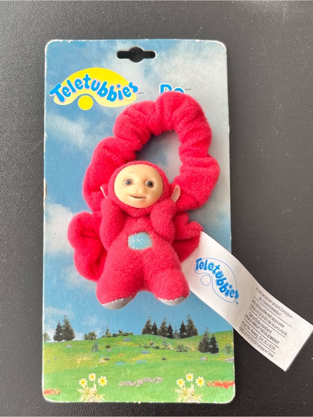 vintage 1990s Teletubbies Po plush shoe/boot/hair accessory
